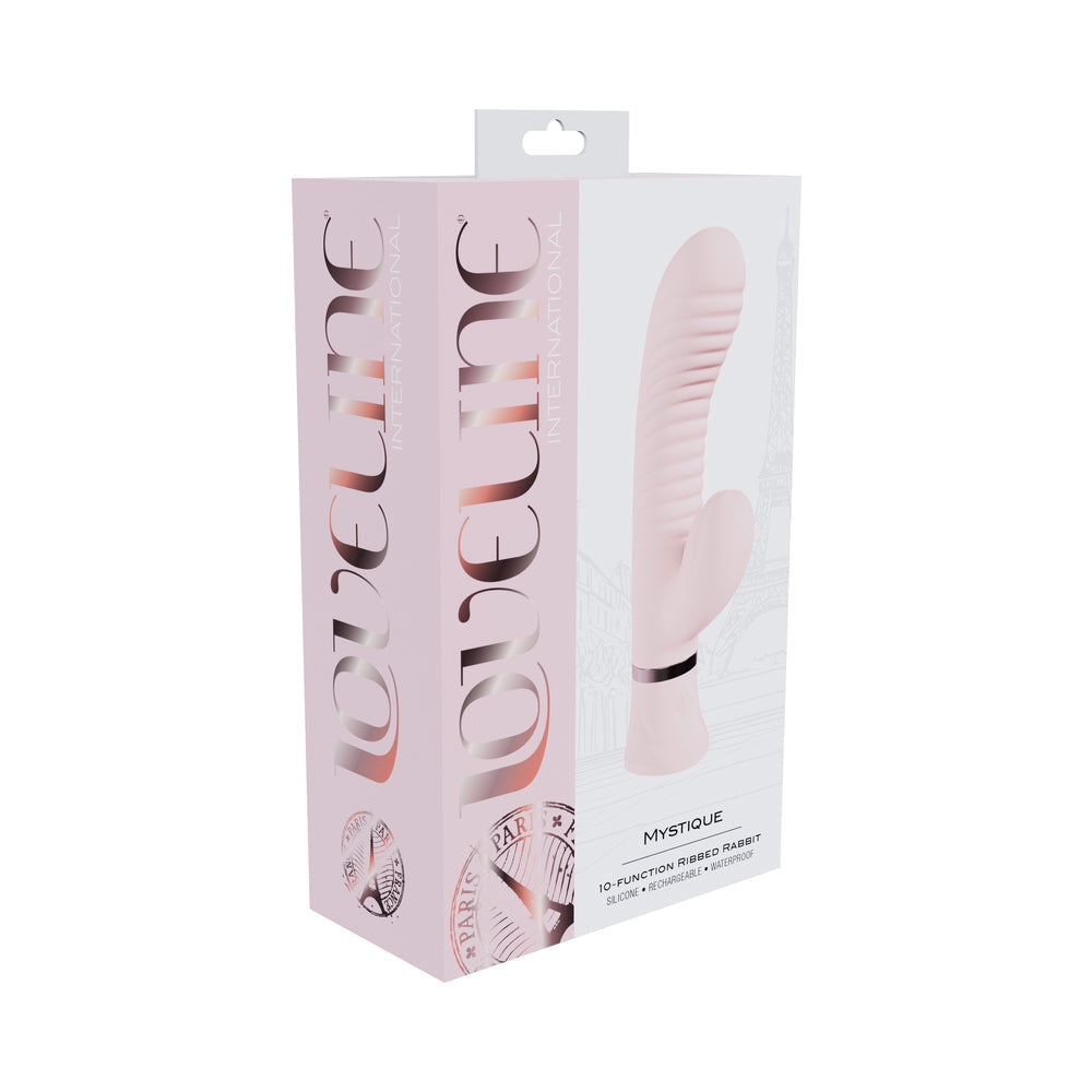 Loveline Mystique Sil Rib Rabbit Vibrator - Pink